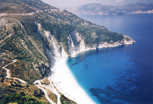 Mirtos Strand auf der Insel Kefalonia in Griechenland