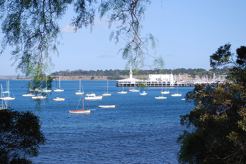 Geelong Waterfront. Blick auf Cunningham Pier